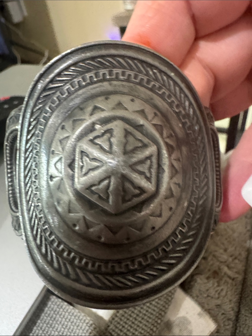 Ben-Amun Silver-Tone Embossed Cuff Bracelet